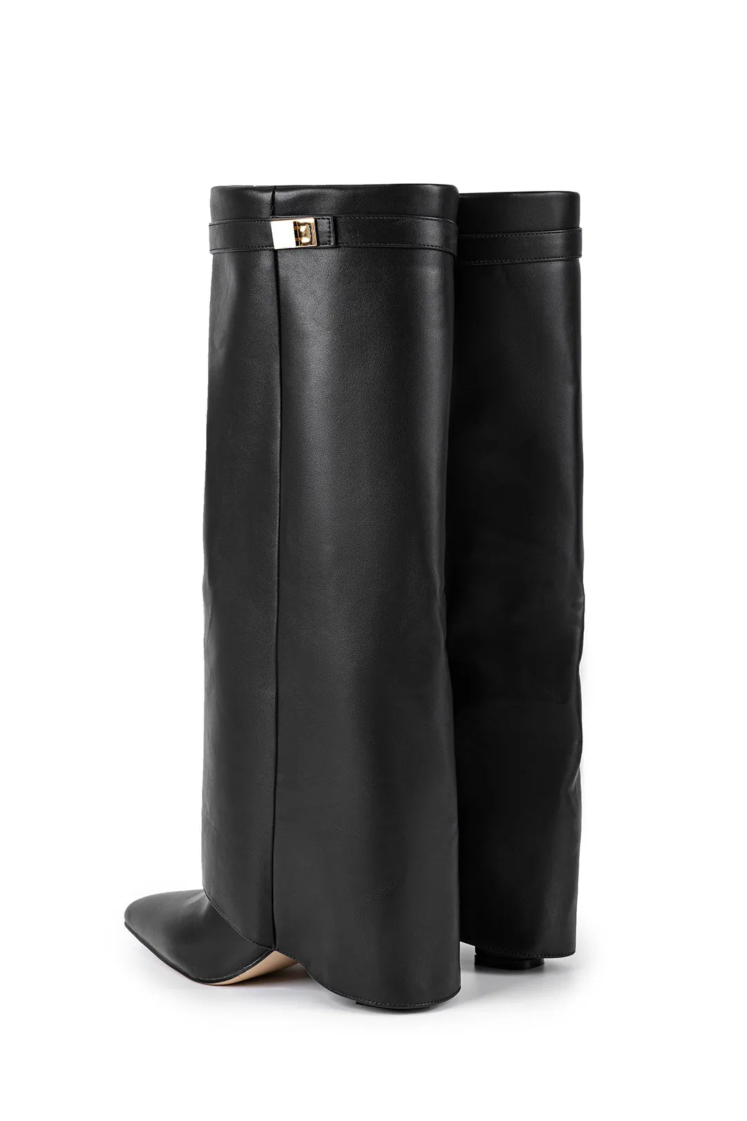 Holly - Bold Metal Buckle Design Woman's Knee High Boots