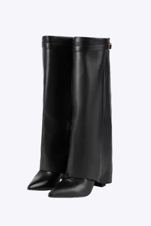 Holly - Bold Metal Buckle Design Woman's Knee High Boots