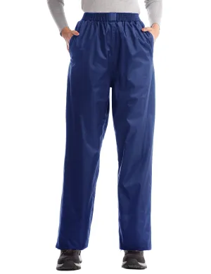 iCreek Women's Rain Pants Waterproof Hiking Pants Windproof Lightweight Over Pants Work Rain Outdoor for Golf, Fishing(Blue With Pocket)