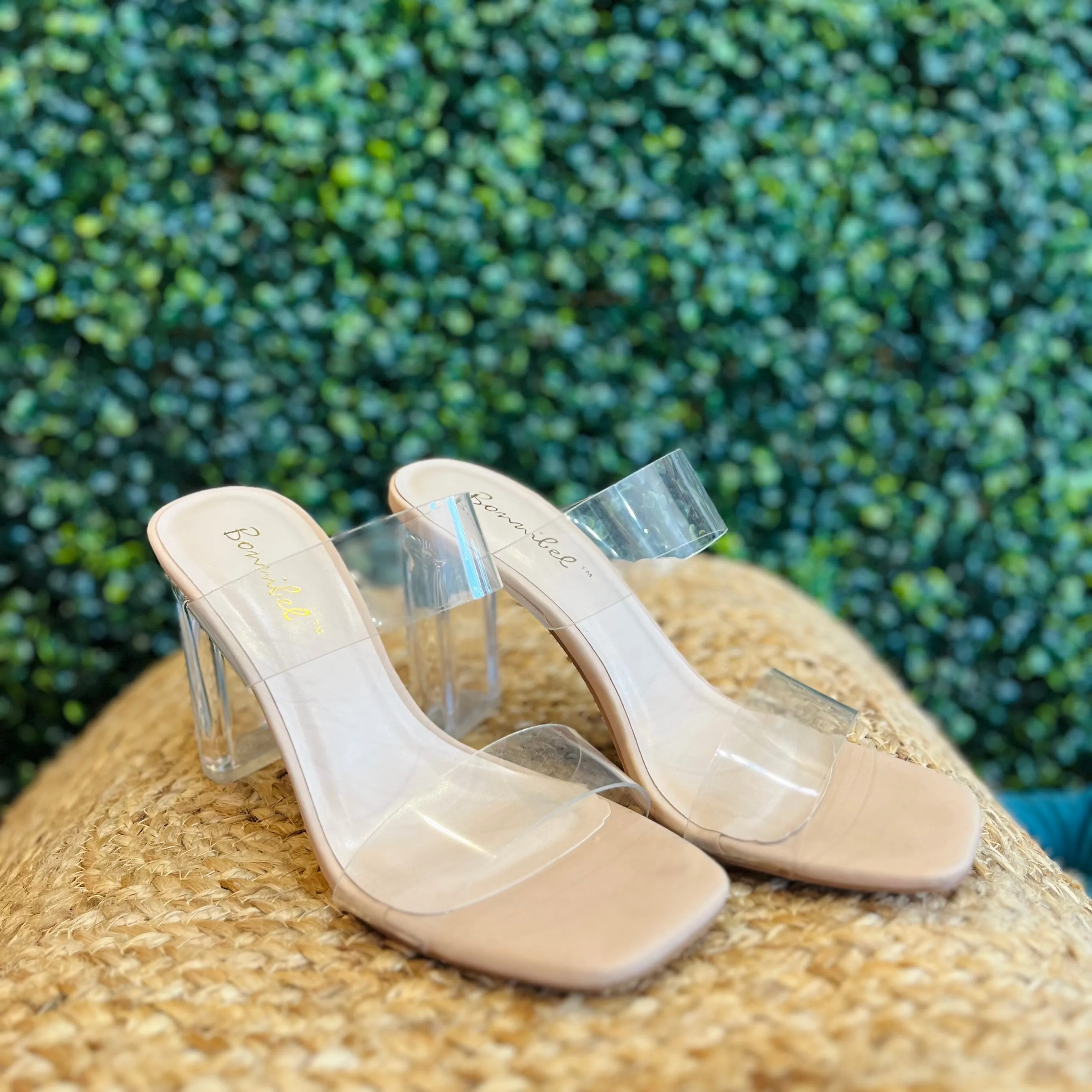 Ideal Fit Double Strap Clear Heel