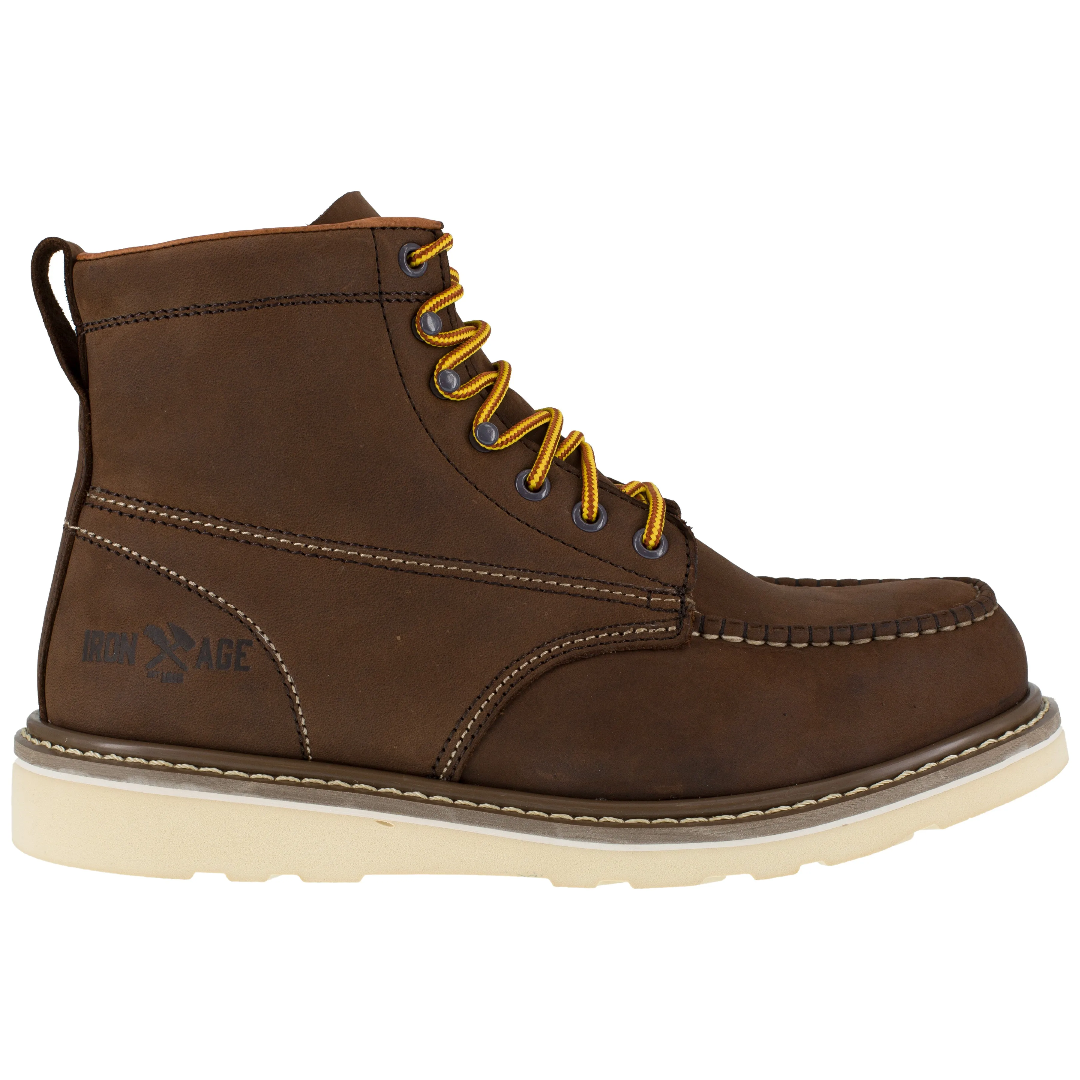 Iron Age Men's Reinforcer 6" Steel Toe Metguard Wedge Work Boot - Brown - IA5061