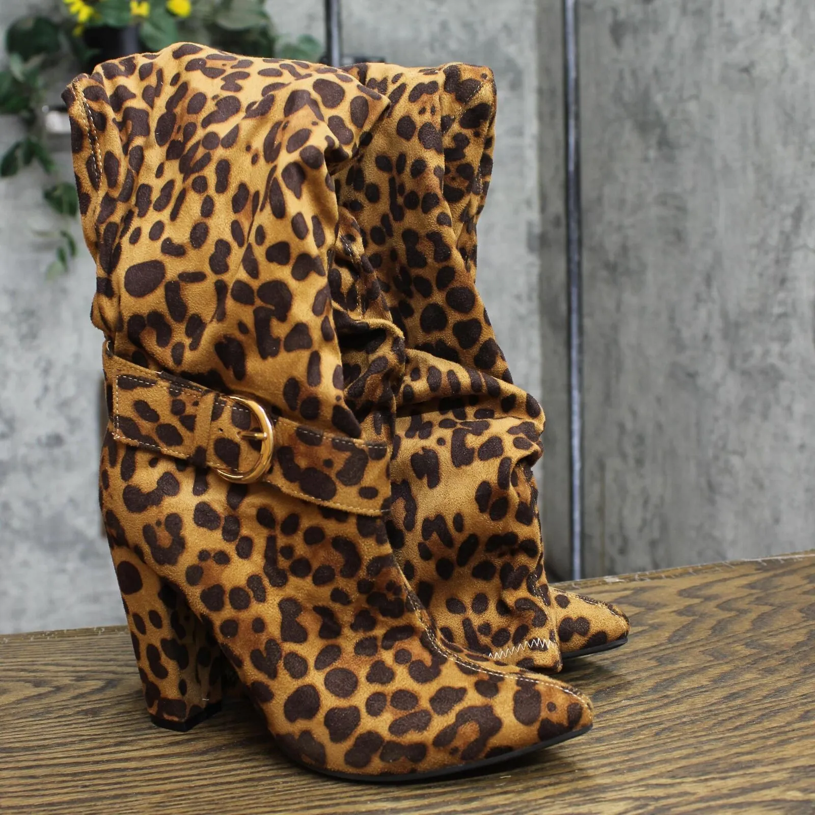 Journee Collection Tru Foam Extra Wide Calf Pascale Boot Leopard Brown 7M-XWC
