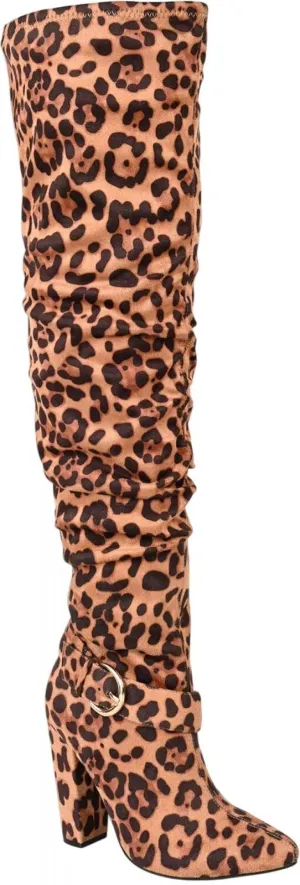 Journee Collection Tru Foam Extra Wide Calf Pascale Boot Leopard Brown 7M-XWC