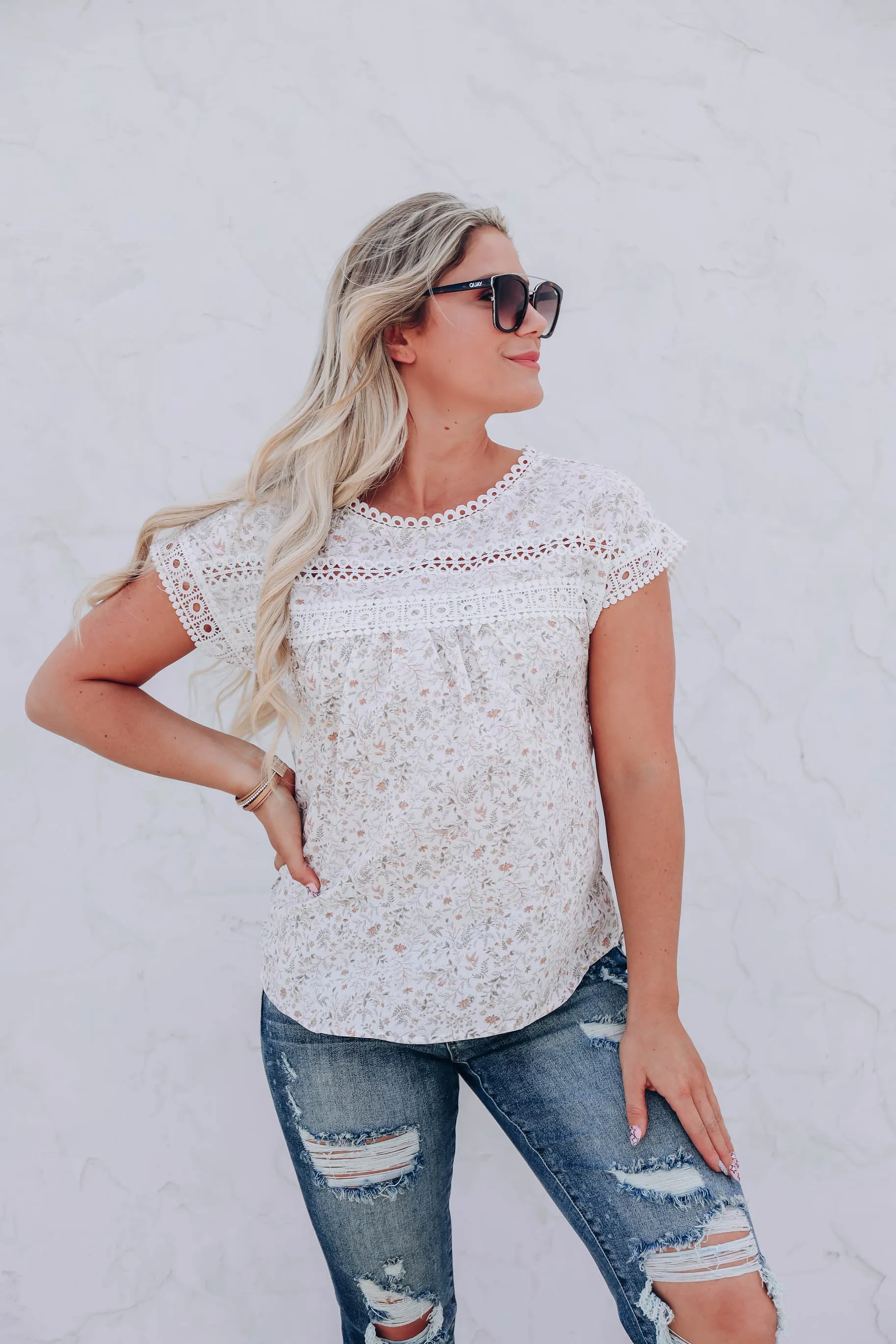 Just Bloom Floral Blouse - Olive