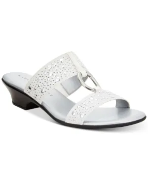 Karen Scott Womens Eanna Sandals Embellished Kitten Heels EANNA White Multi 9M