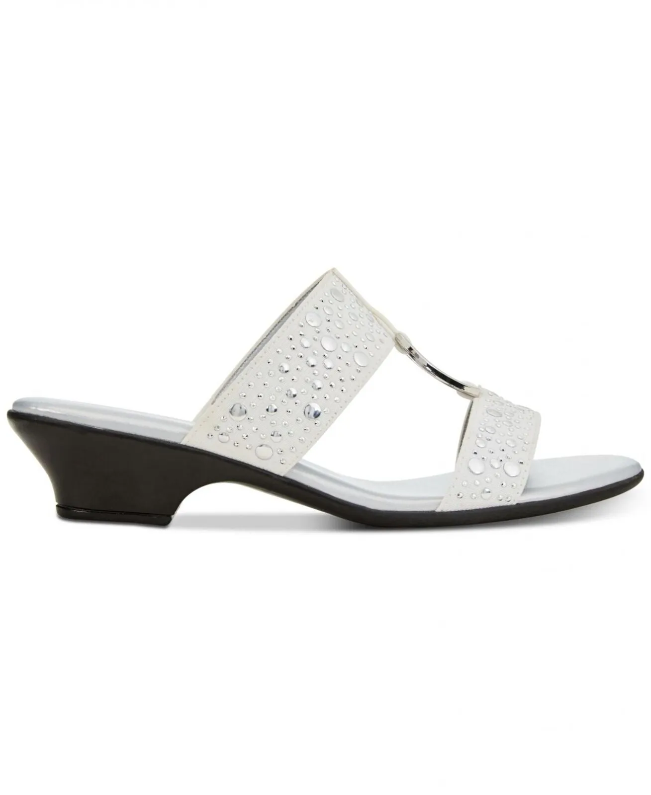 Karen Scott Womens Eanna Sandals Embellished Kitten Heels EANNA White Multi 9M