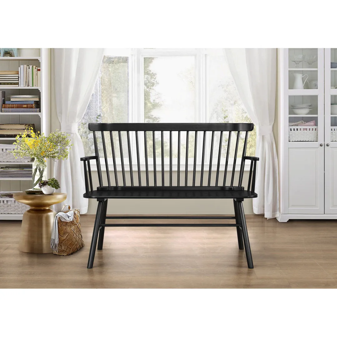 Karlovy Wood Bench Dovecove Color: Black
