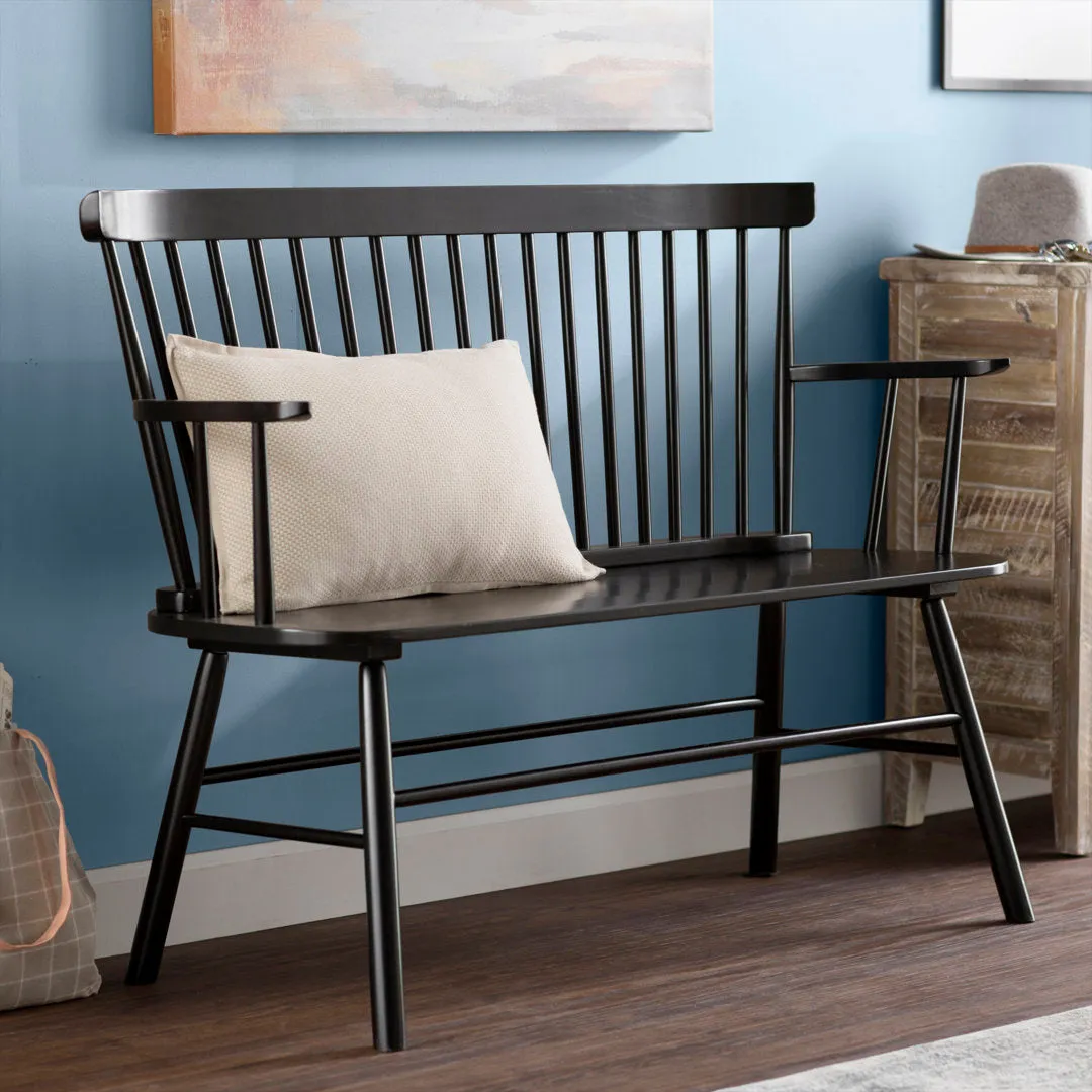 Karlovy Wood Bench Dovecove Color: Black