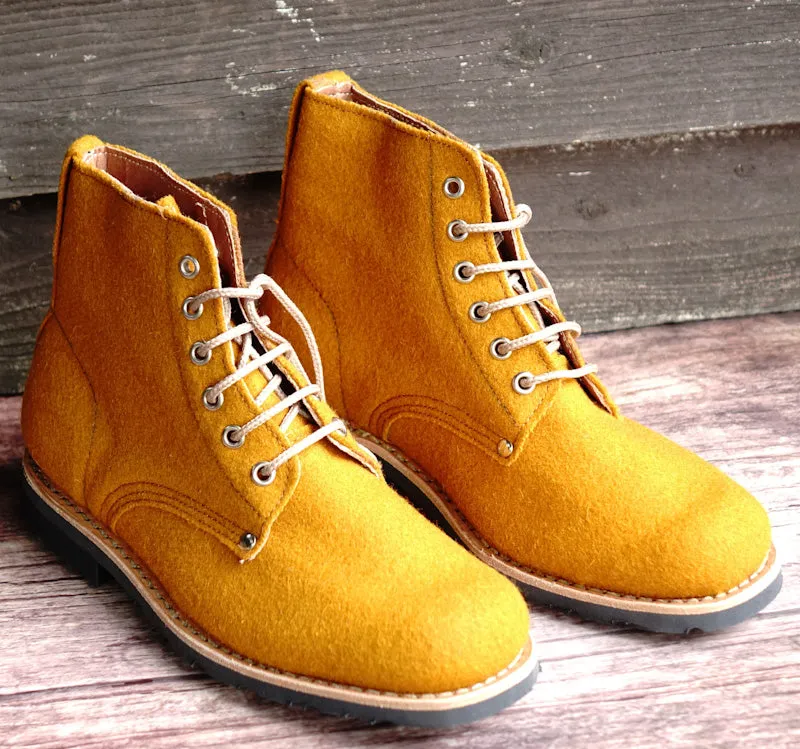 Katla Burel Lace-Up Boots - Pumpkin
