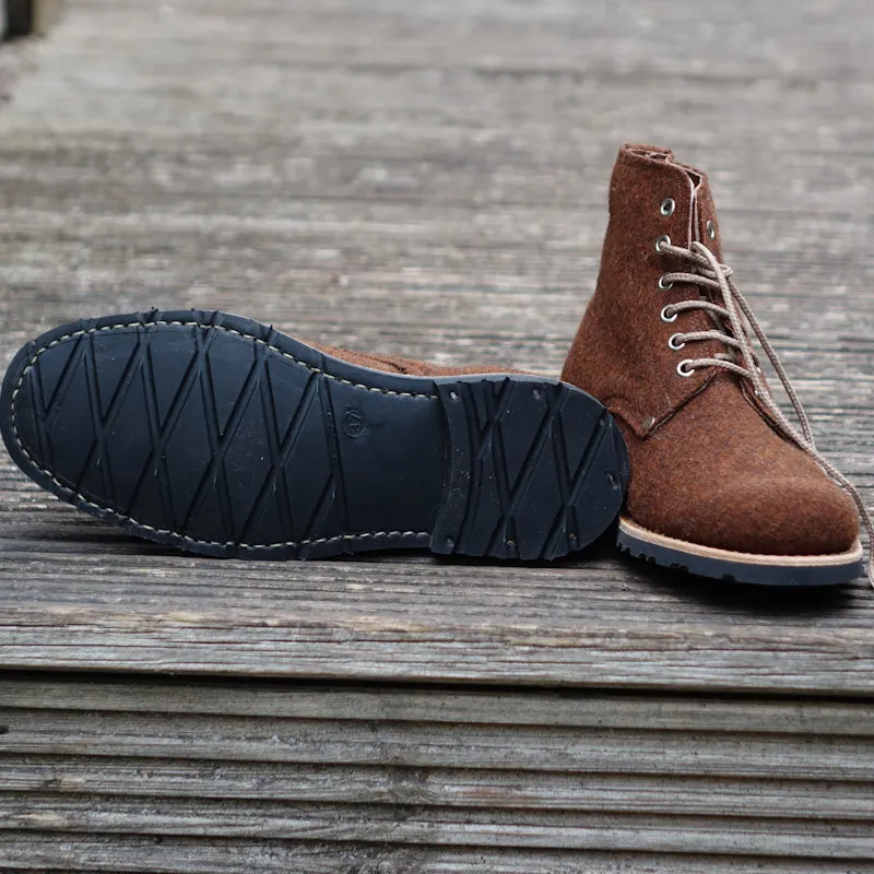 Katla Burel Lace-Up Boots - Rust
