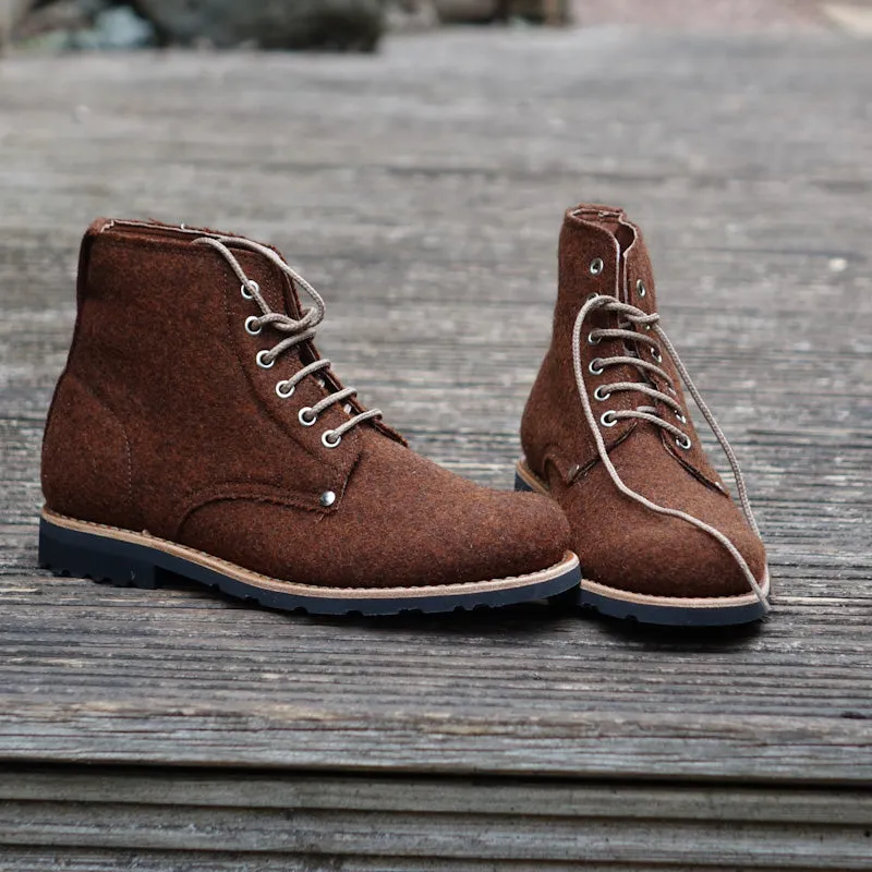 Katla Burel Lace-Up Boots - Rust