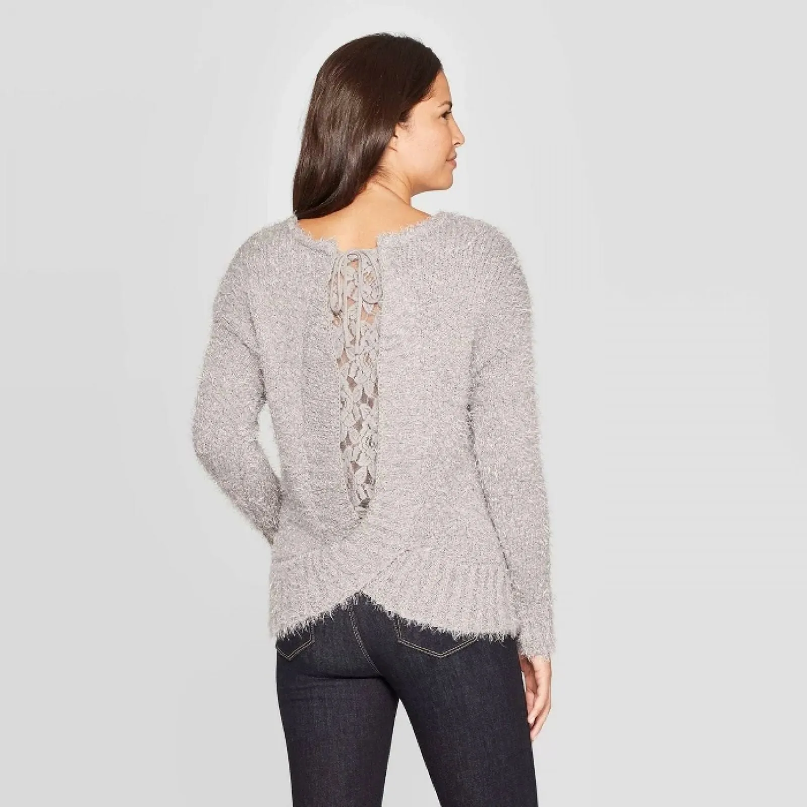 Knox Rose Women's V-Neck Pullover Sweater With Back Detail