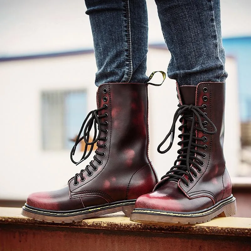 Korean version of the trendy casual Gaobang sports waterproof non-slip retro boots