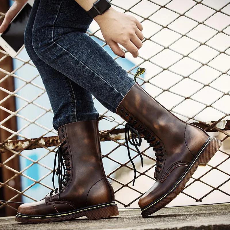 Korean version of the trendy casual Gaobang sports waterproof non-slip retro boots