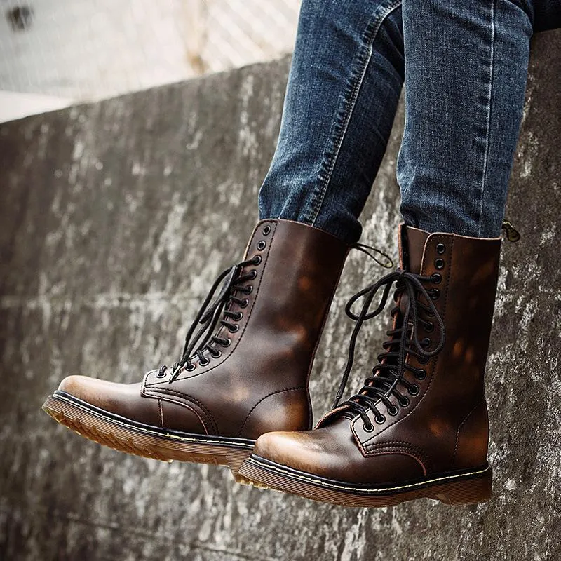 Korean version of the trendy casual Gaobang sports waterproof non-slip retro boots