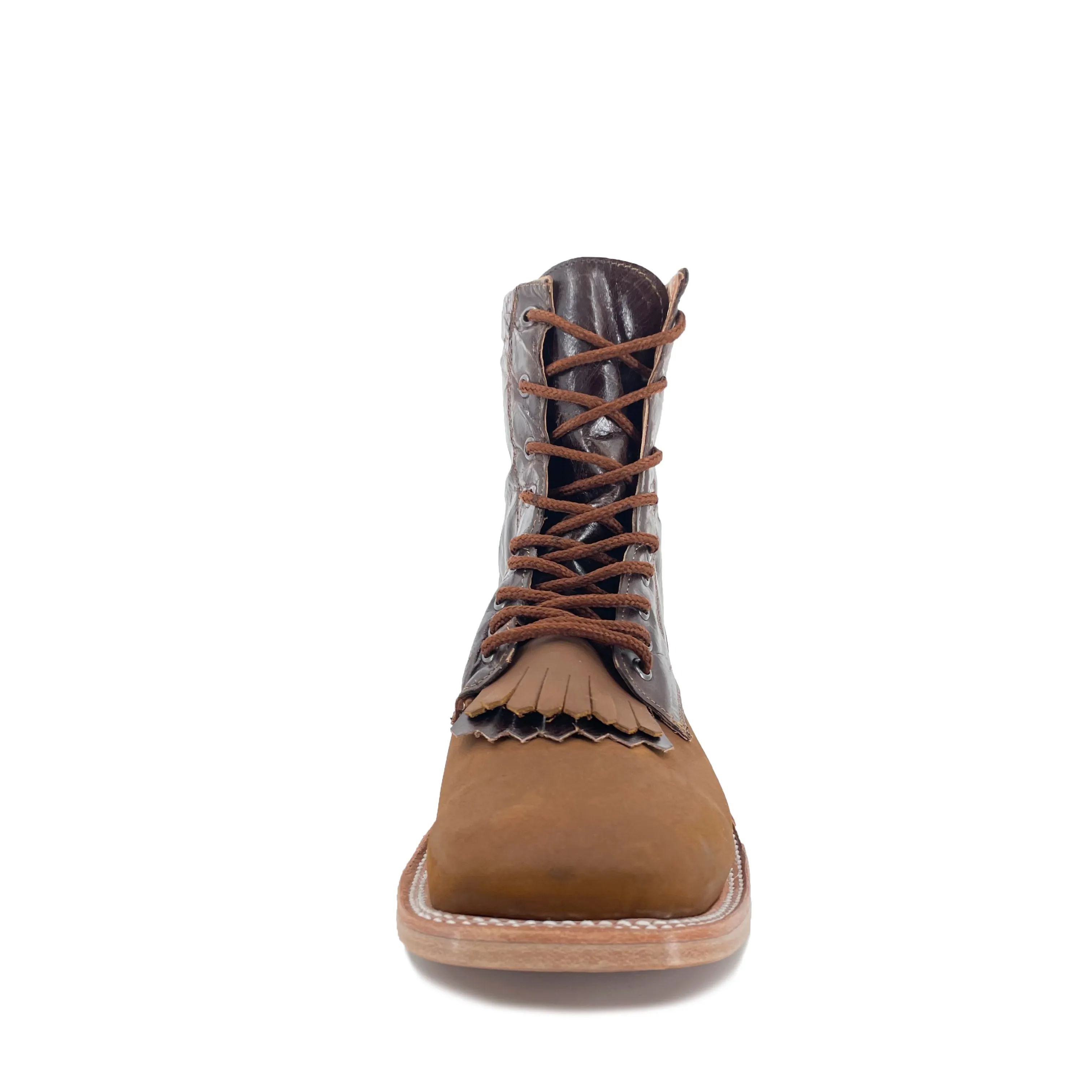 Lace Up Western Men's  Boots - Tan