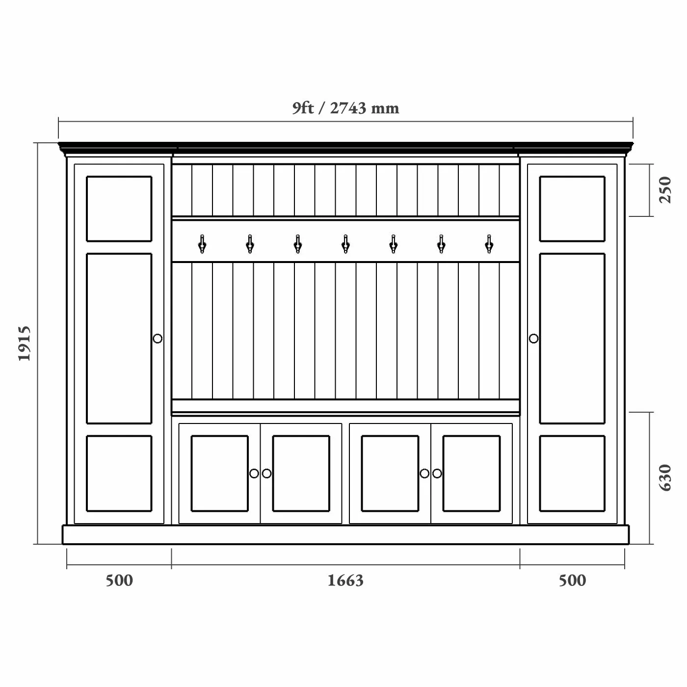 Large Country Boot Room Bench