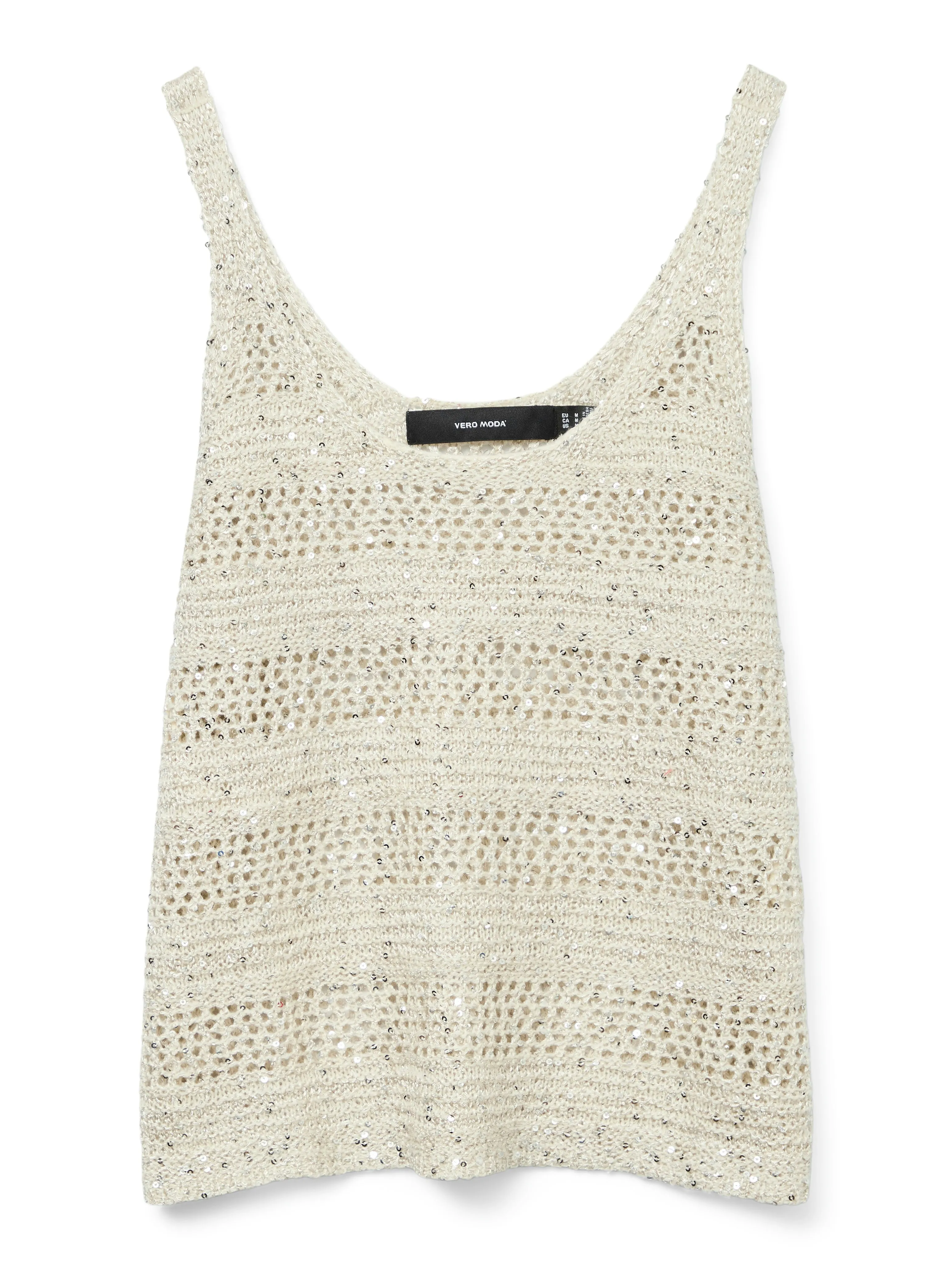 Leilani Cream Stripe Sequin Knit Vest