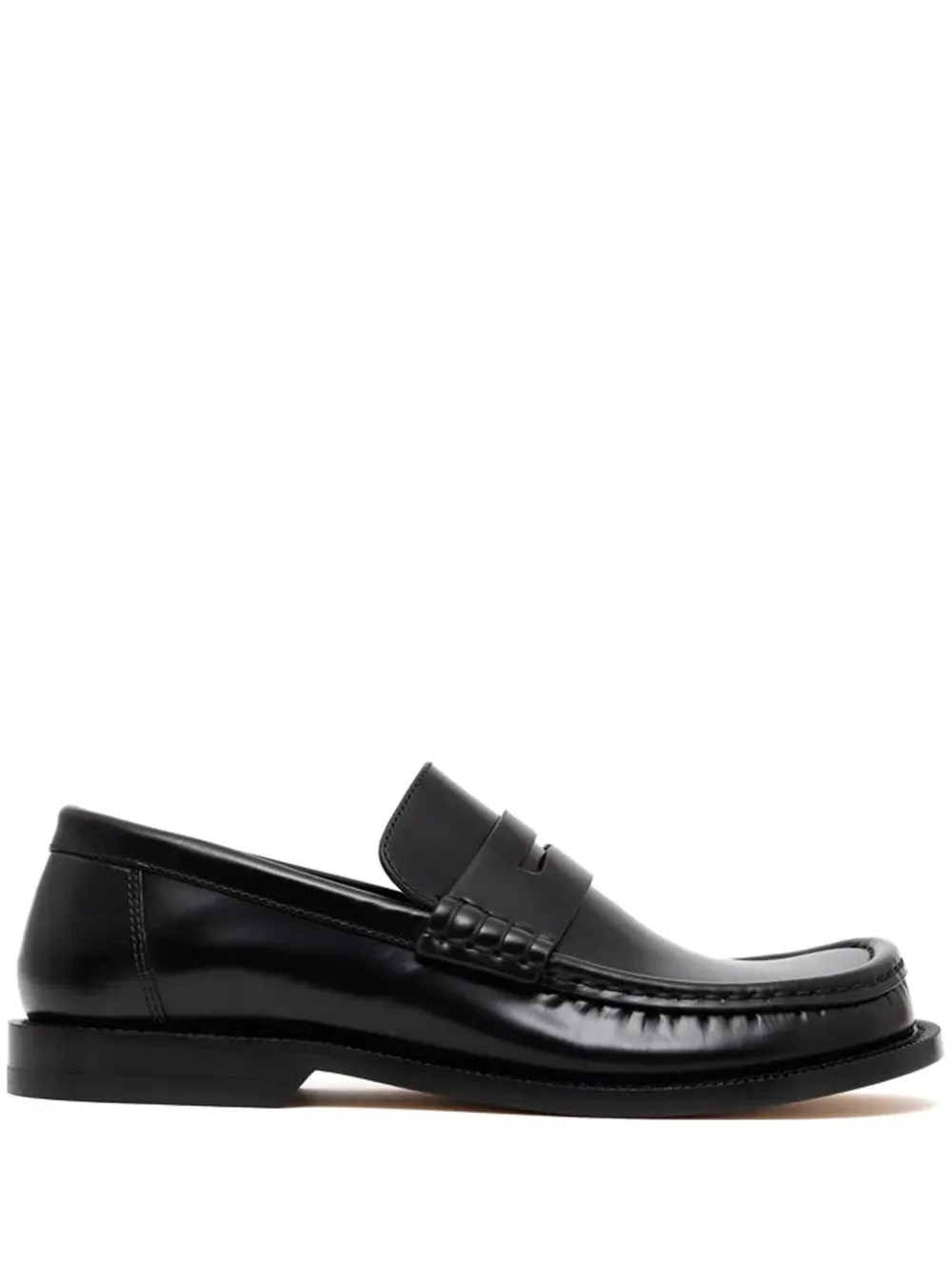 LOEWE Campo asymmetrical leather loafers