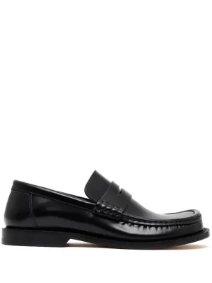 LOEWE Campo asymmetrical leather loafers