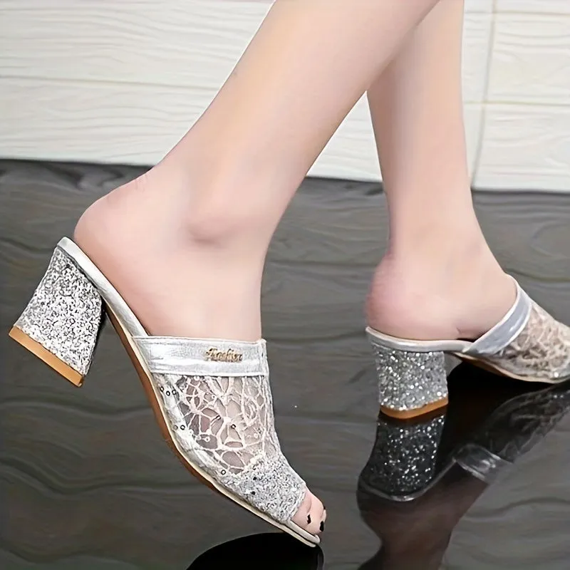 Luz® | Feminine sandals with sparkling sequins