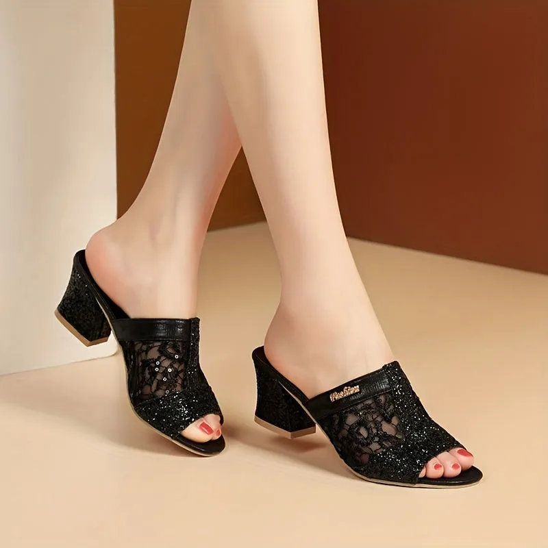 Luz® | Feminine sandals with sparkling sequins