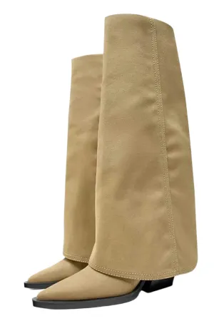 Maria - Stylish Wrap Design Woman's Mid Calf Boots