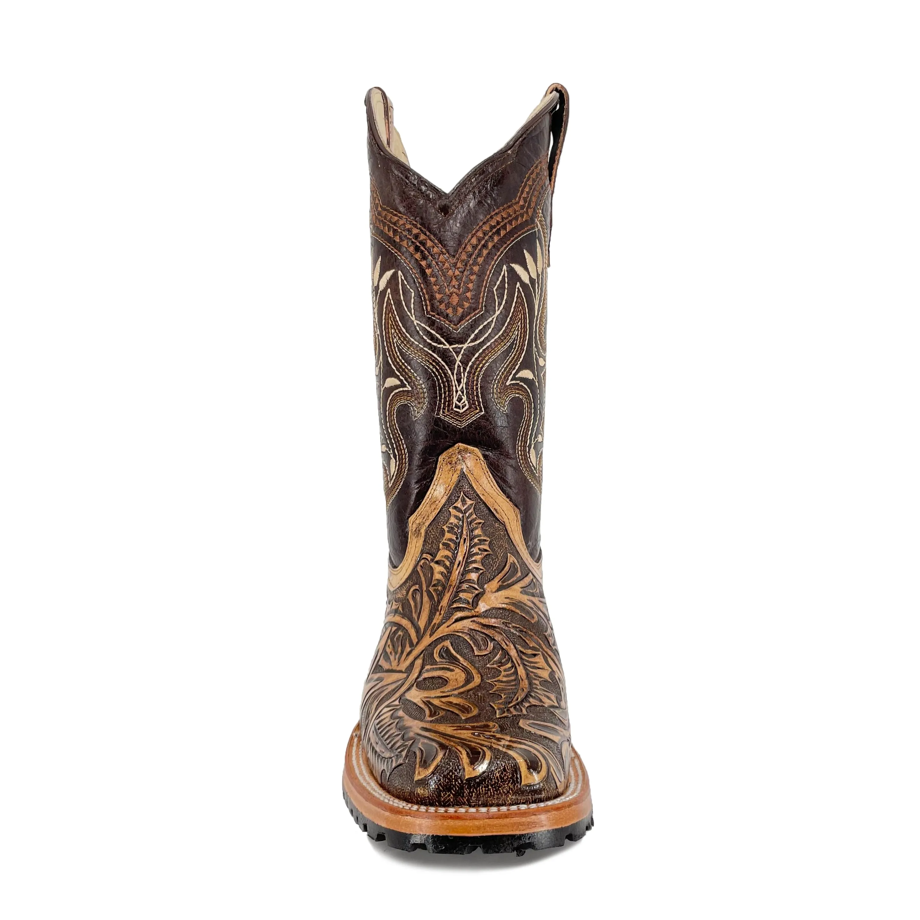 Men's Rodeo Handtooled Boots - Lone Star Rustic Brown