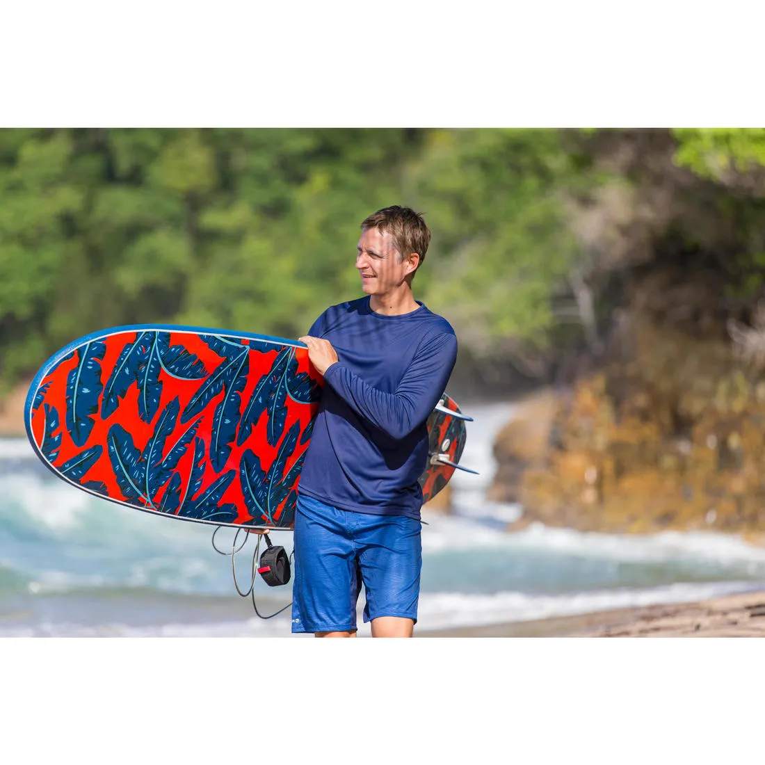 Men's Surfing long-sleeve anti-UV WATER T-Shirt - Blue