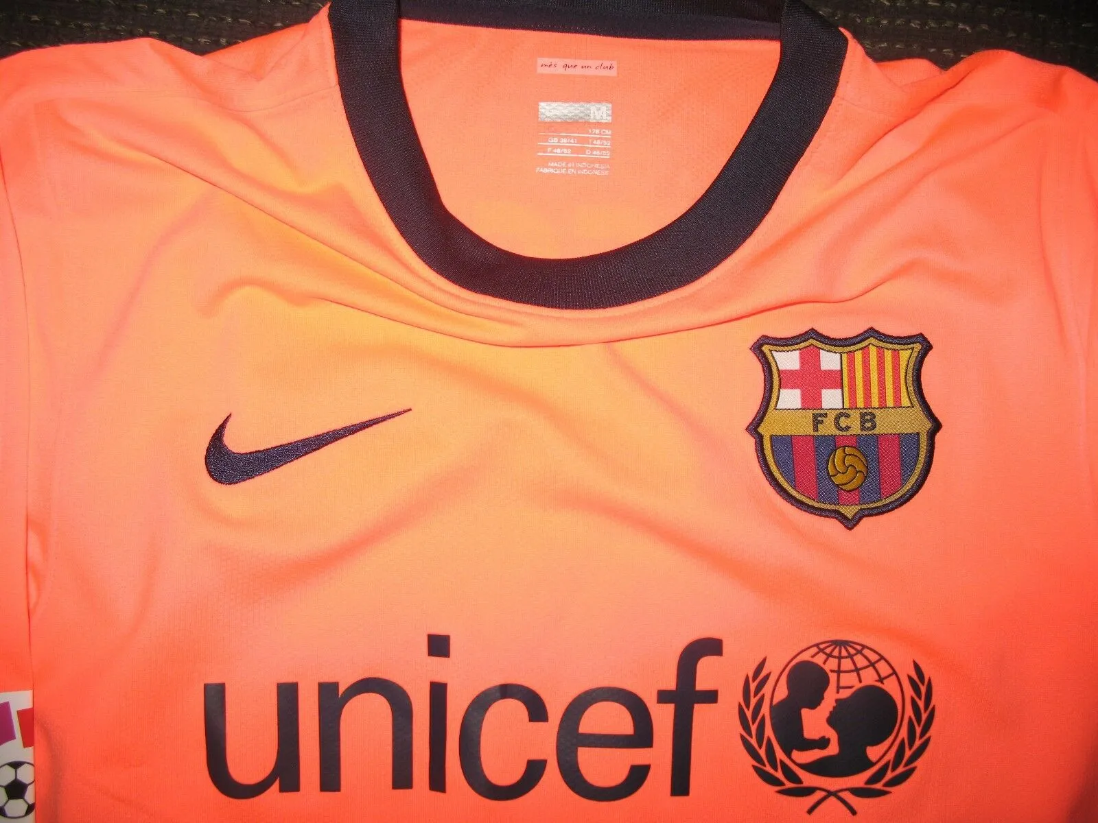 Messi Barcelona PLAYER ISSUE 2009 2010 Away Soccer Jersey Shirt M