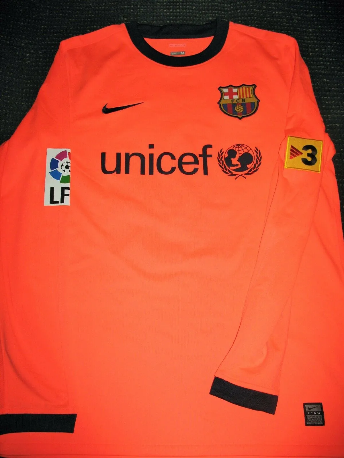 Messi Barcelona PLAYER ISSUE 2009 2010 Away Soccer Jersey Shirt M