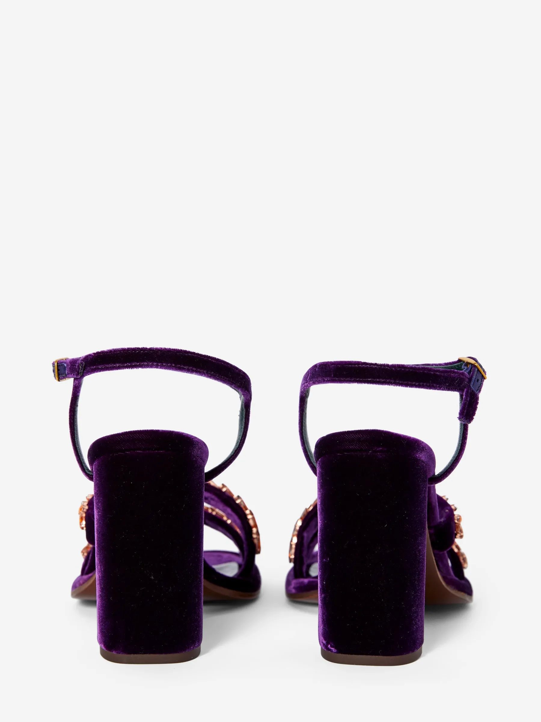 MULBERRY VELVET JEWEL SANDALS