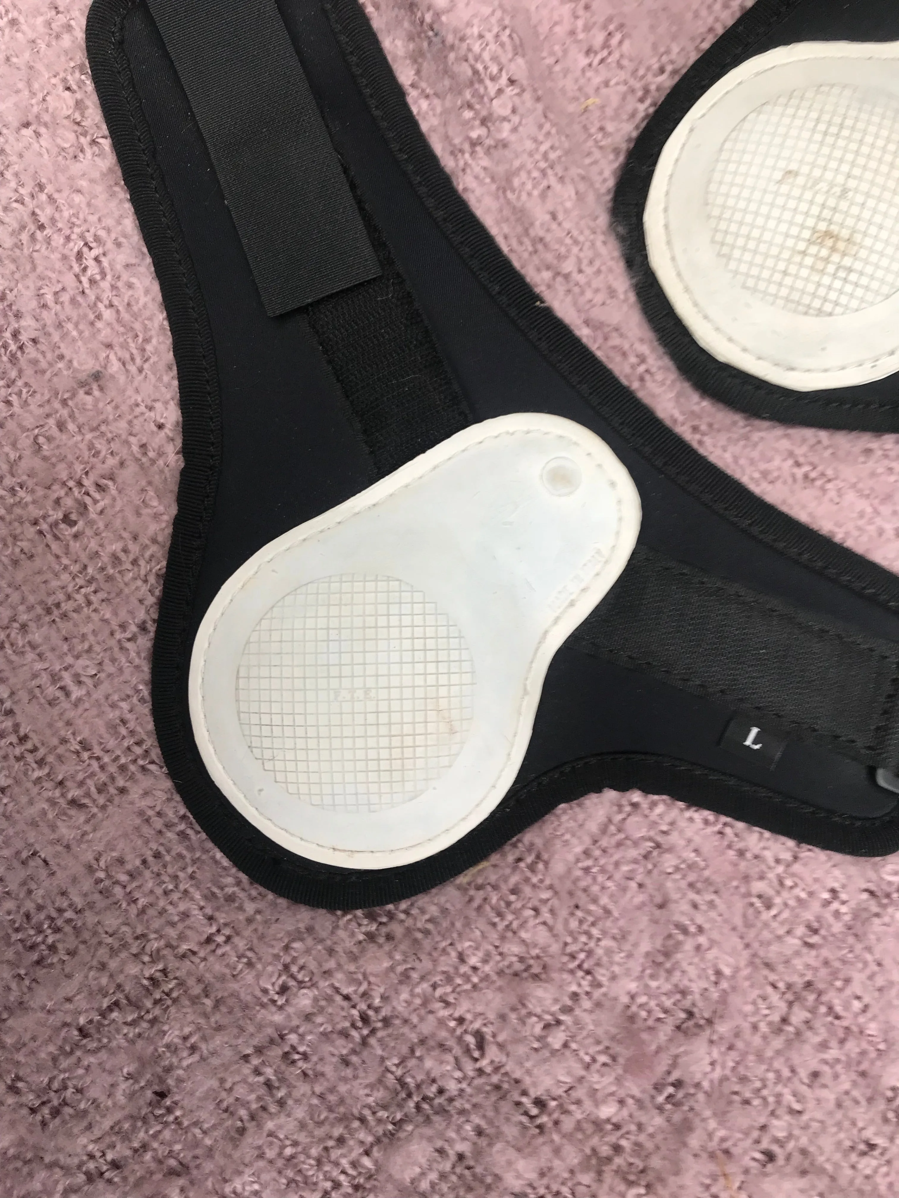 NEW black and white fetlock boots size large FREE POSTAGE