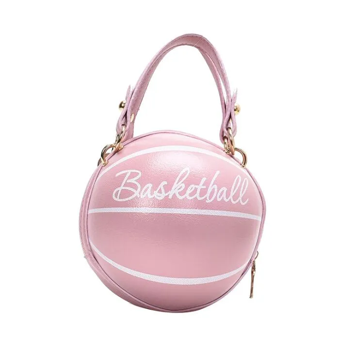 New Design Basketball Shape Hand Bag Fashion Women Chains Handbag Letter Shoulder Bag Female Mini Crossbody Bags Circular Purse