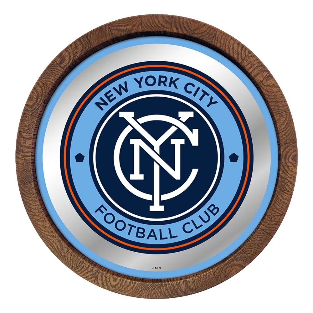 New York City FC: Barrel Top Framed Mirror Mirrored Wall Sign