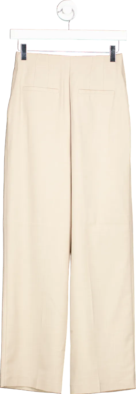 Next Beige Straight Trousers UK 6S