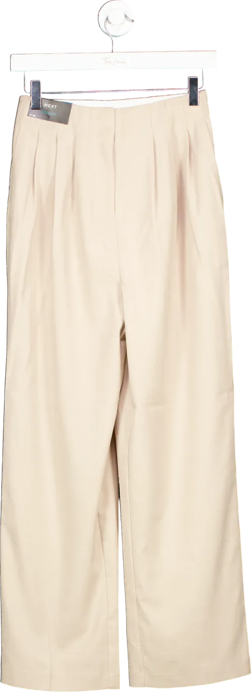 Next Beige Straight Trousers UK 6S