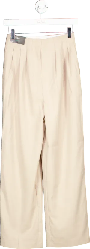 Next Beige Straight Trousers UK 6S