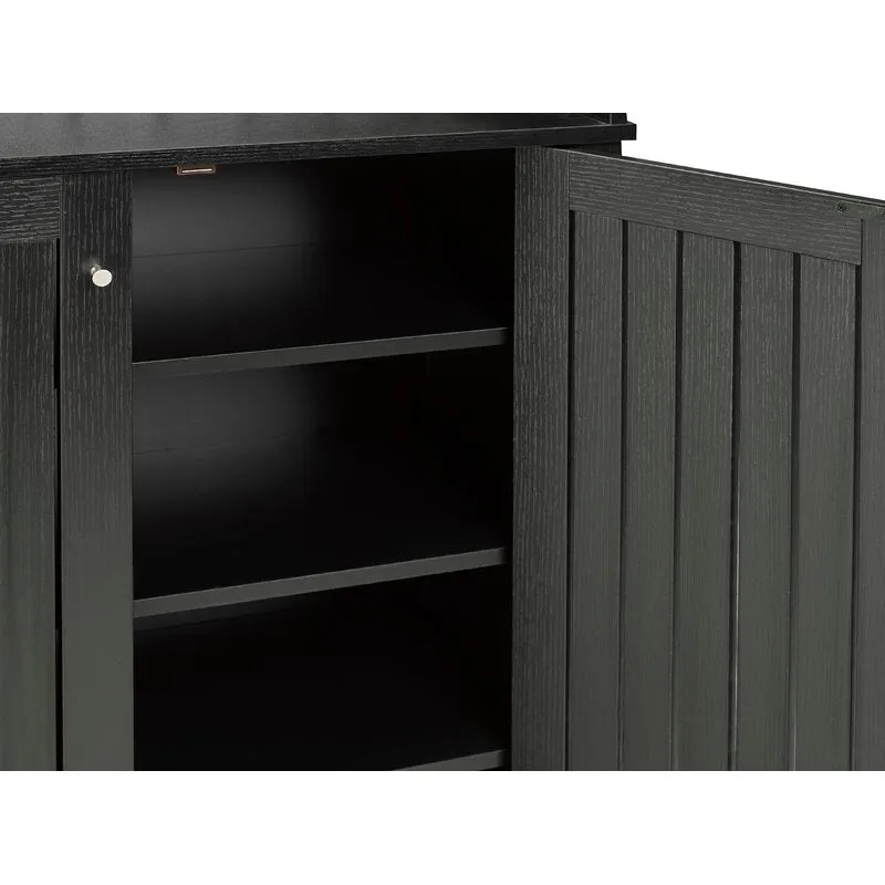 NIB! Brassex 151154-BLK Assandro Multi-Tier Shoe Cabinet, Black! Retails $290 