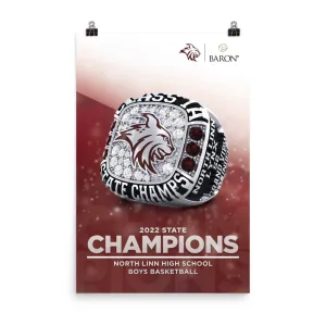 North Linn High School Boys Basketball 2022 Championship Poster (24 x 36)