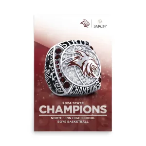 North Linn High School Boys Basketball 2024 Championship Poster (24 x 36)