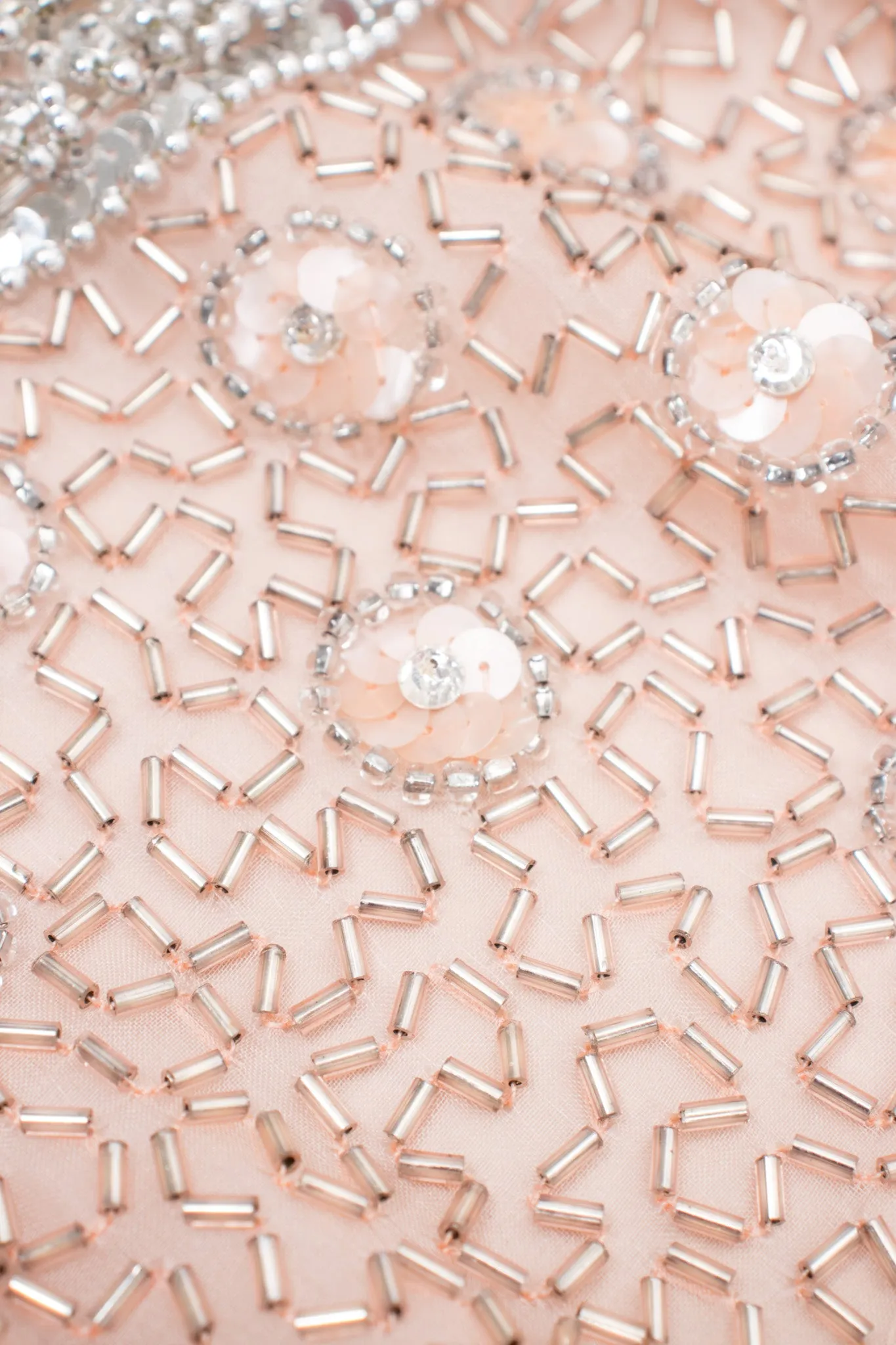 Nude Bugle Bead Dress