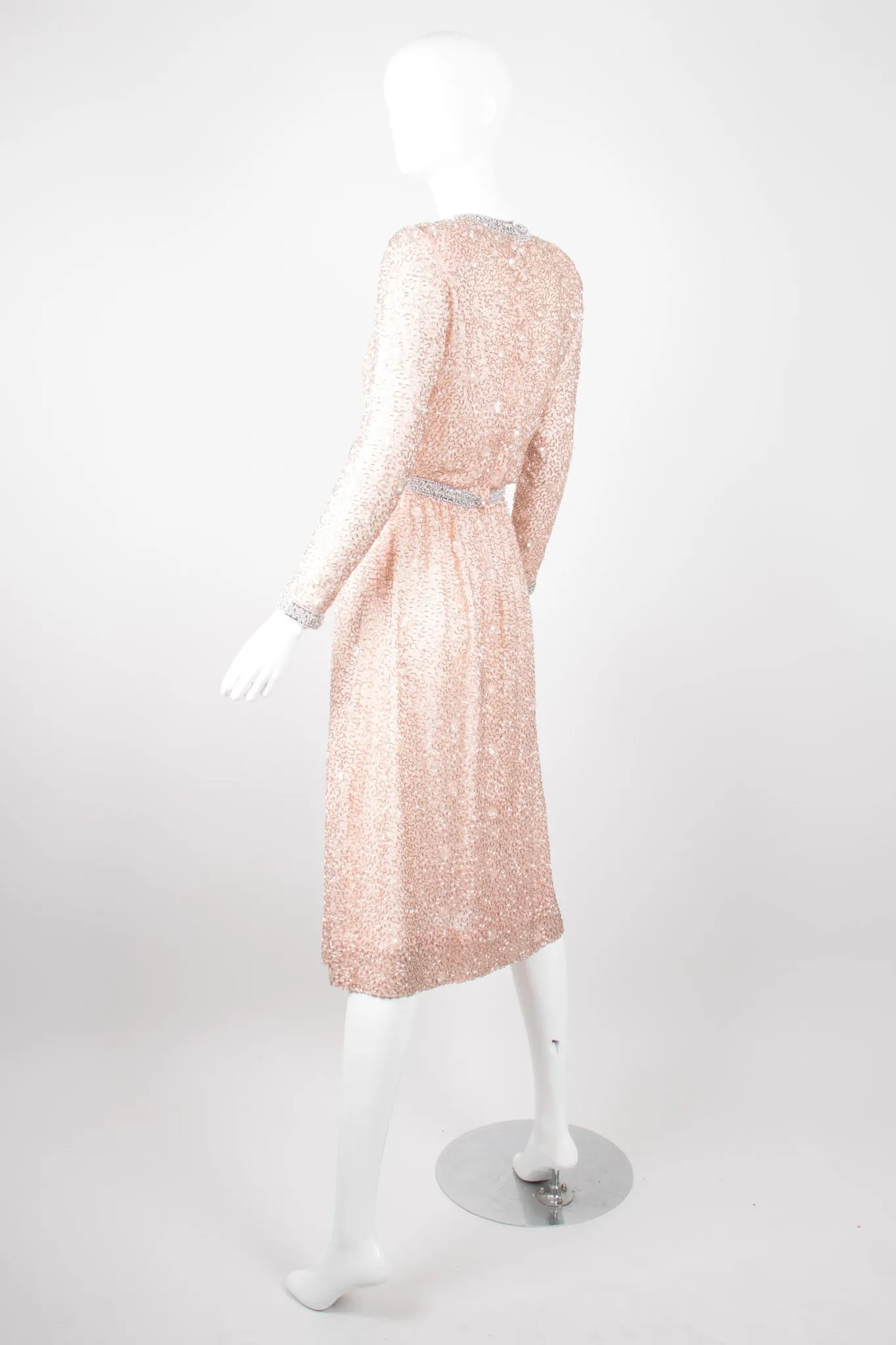 Nude Bugle Bead Dress