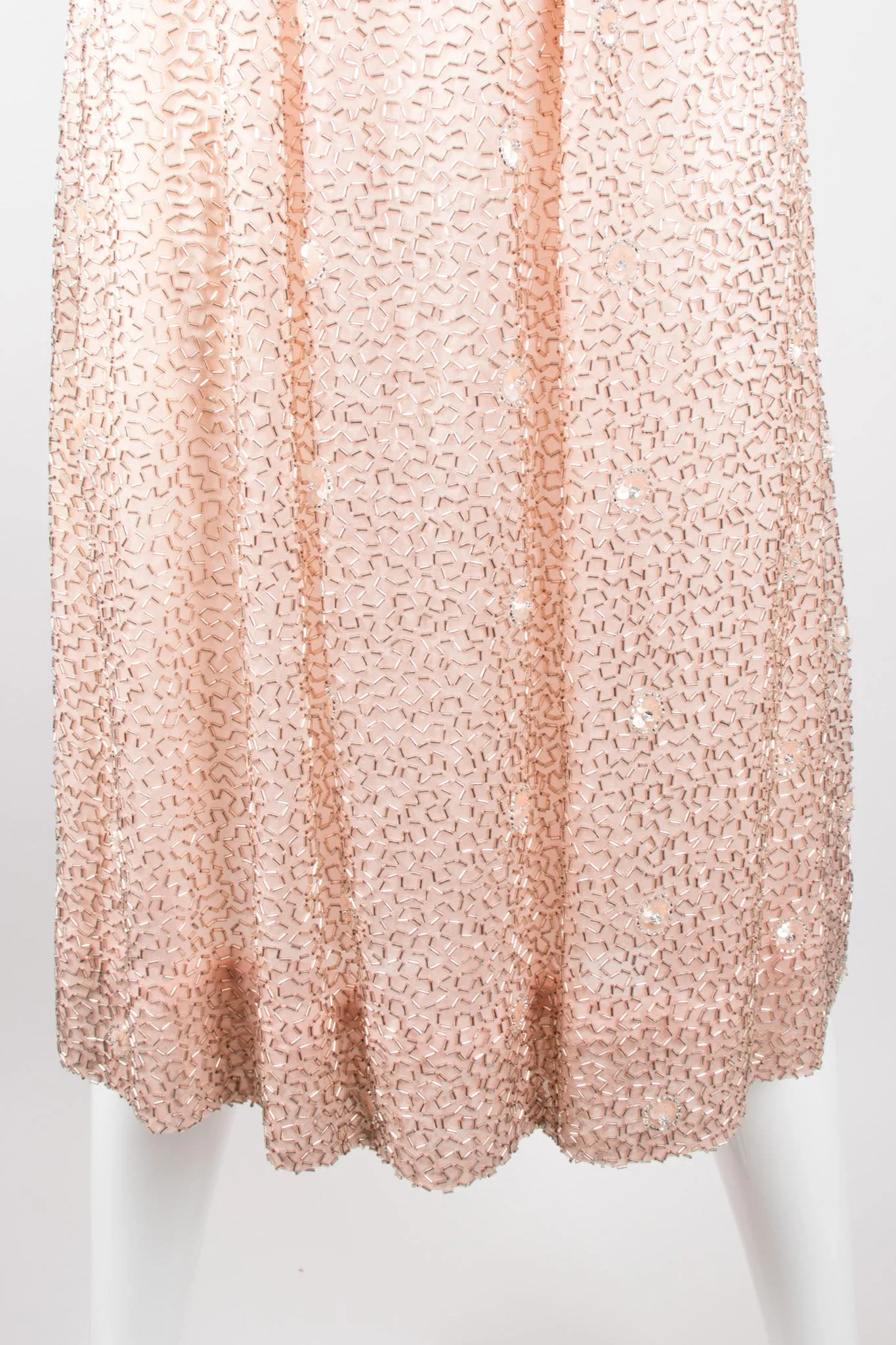 Nude Bugle Bead Dress