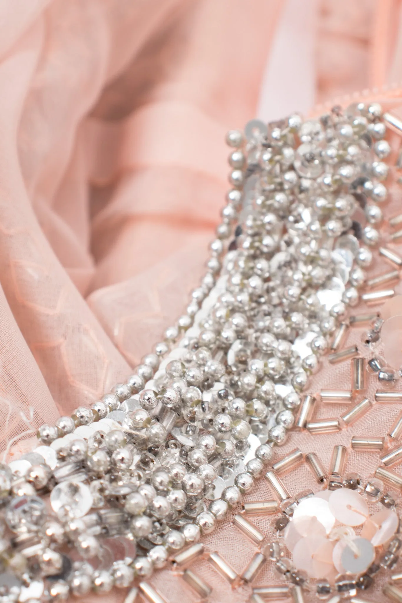 Nude Bugle Bead Dress