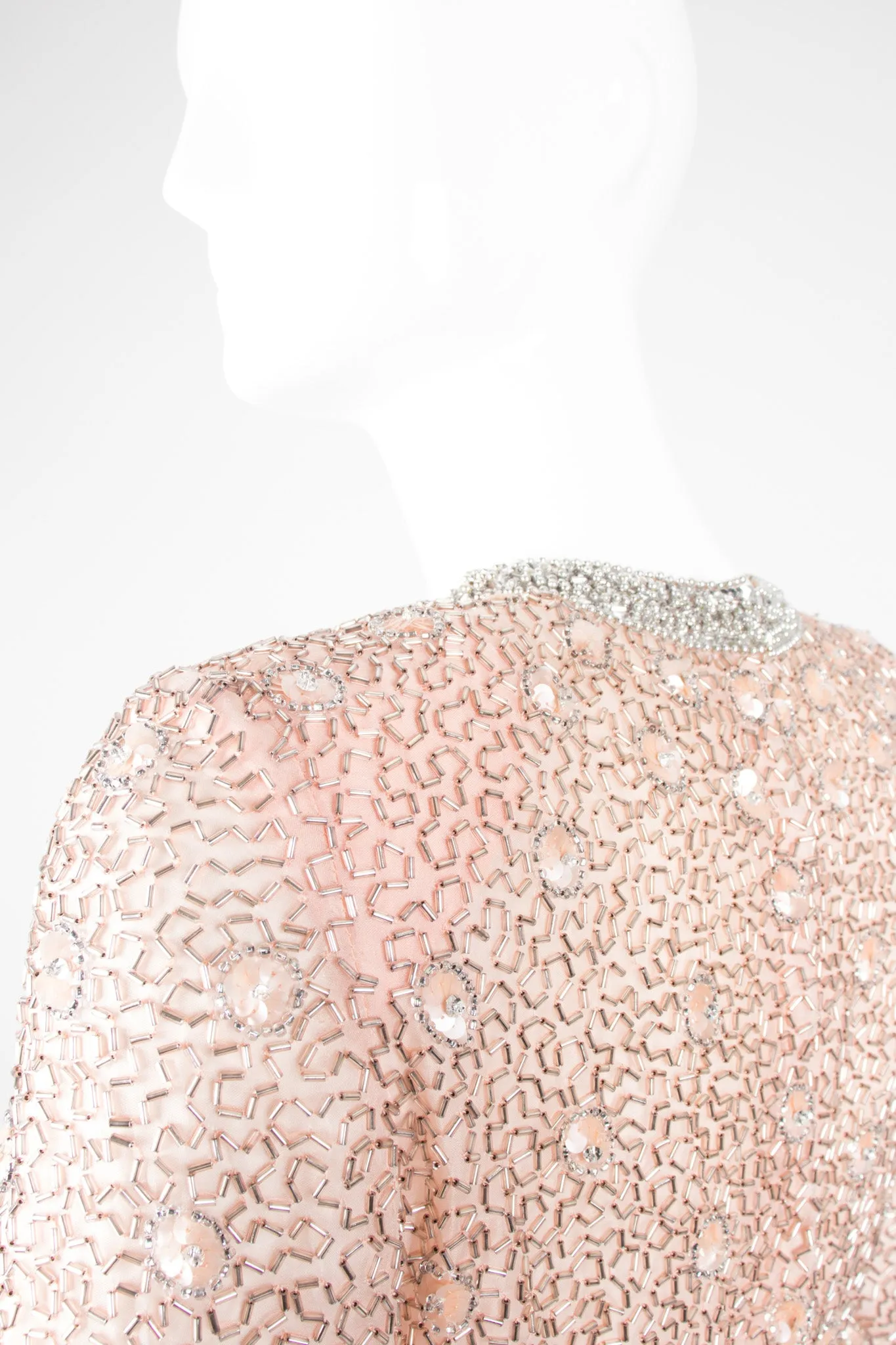 Nude Bugle Bead Dress