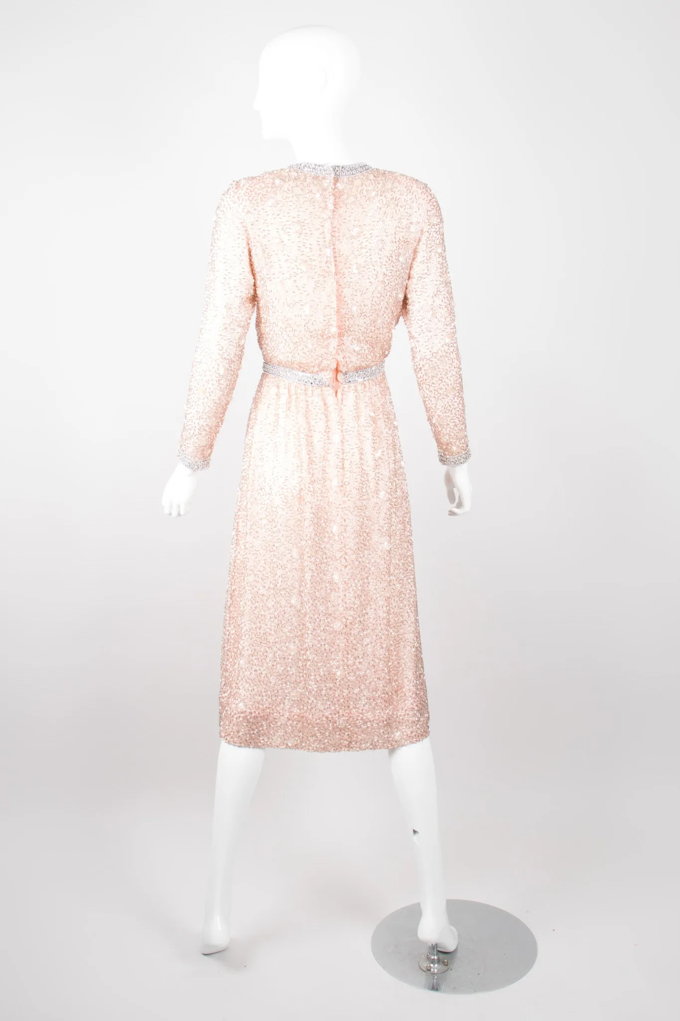 Nude Bugle Bead Dress