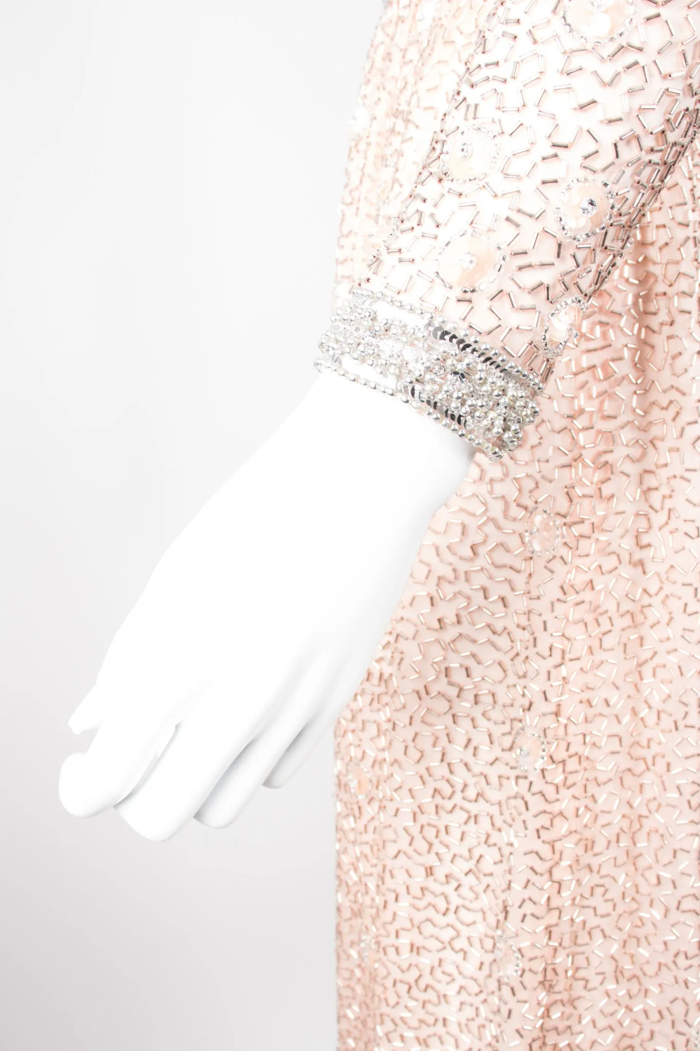Nude Bugle Bead Dress
