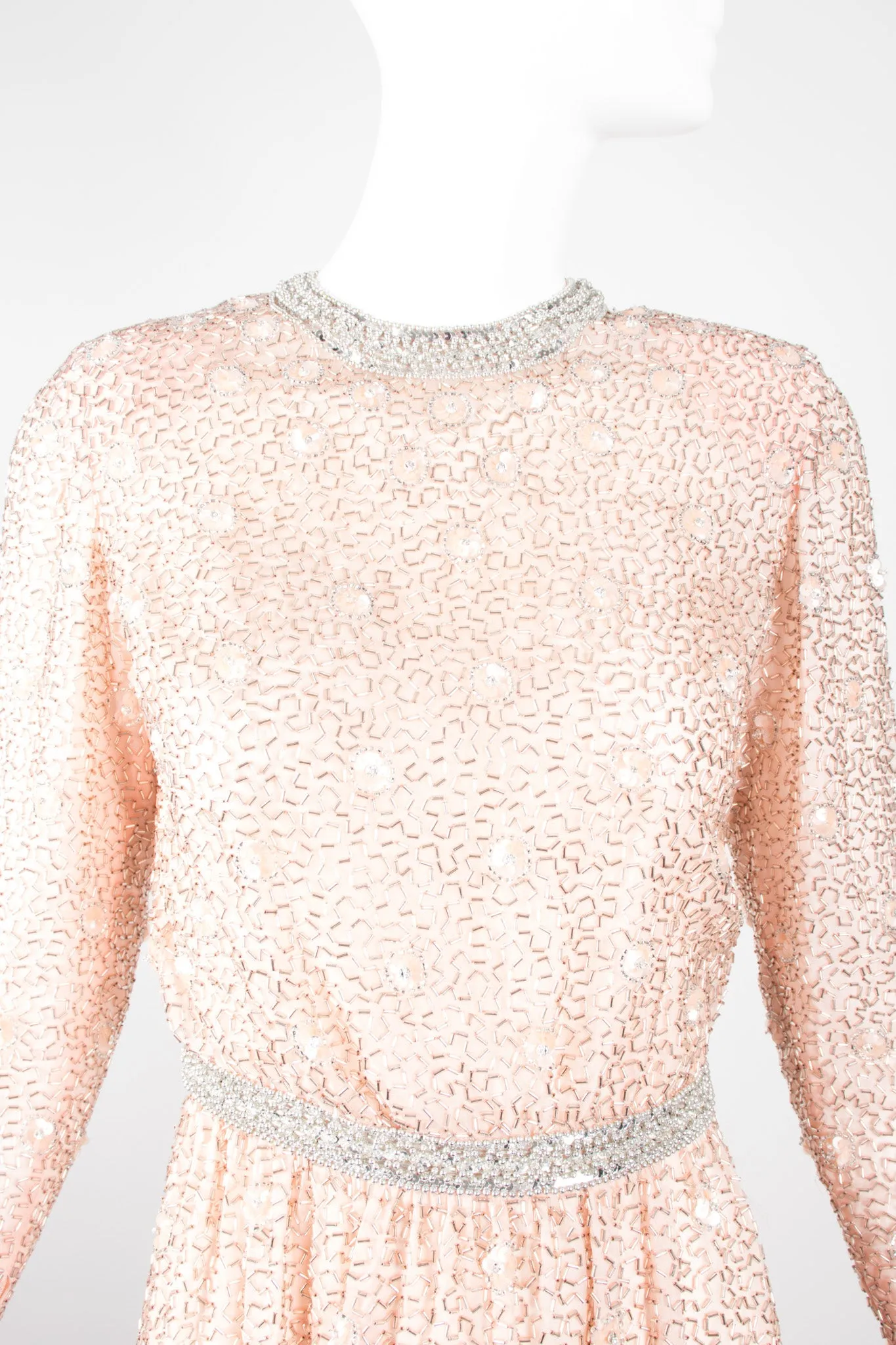 Nude Bugle Bead Dress