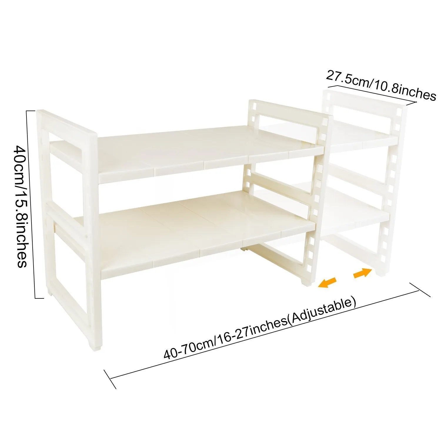 OBOR Expandable Under Sink Organizer - 2 Tier Multifunctional Storage Rack with Removable Shelves and Steel Pipes for Kitchen, Bathroom and Garden